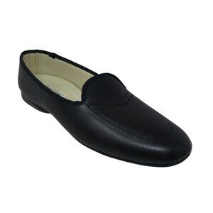 Daniel Green Meg Black Split Leather Loafers Slippers Wide Width